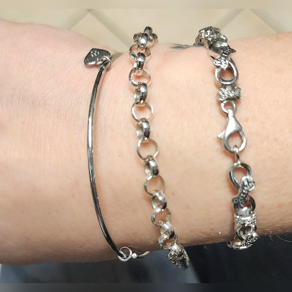 STERLING SILVER BRACELET "7 - Picture 2 of 10